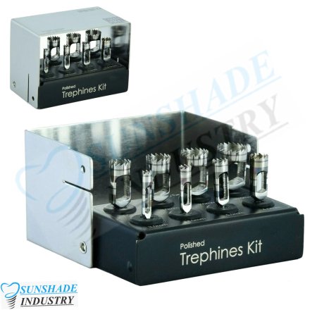 2 Sets Dental Implant Trephine Kit 8pcs Set Polished Surgical Surgery